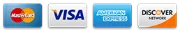 Visa, Mastercard, American Express and Discover accepted
